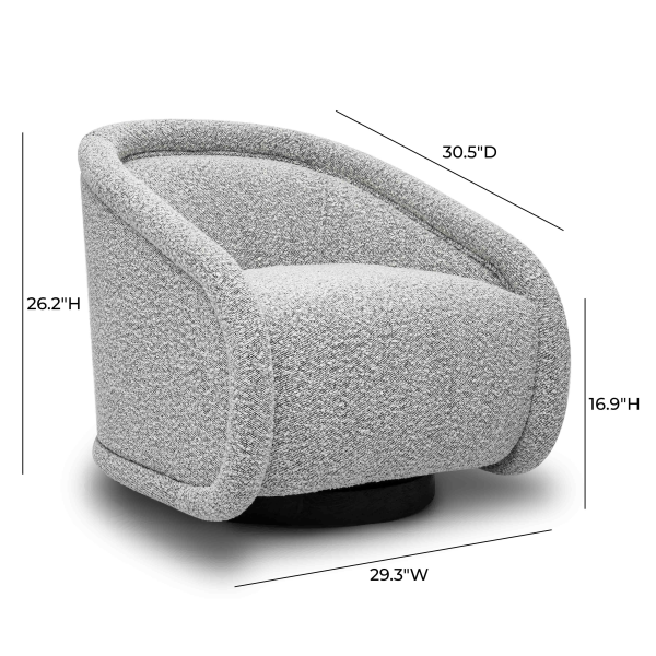 Tov S69070 Rory Grey Boucle Swivel Chair 6