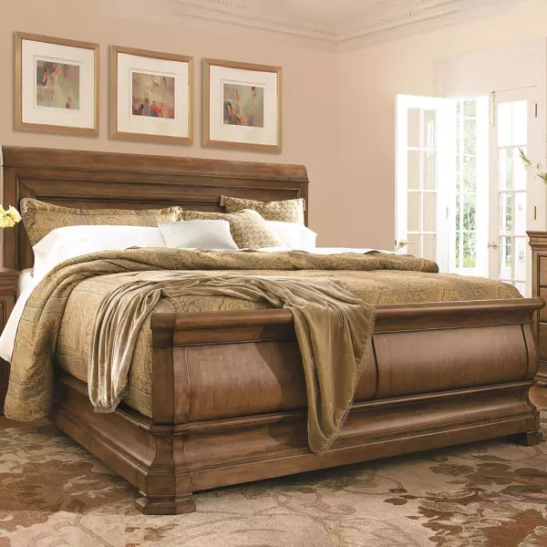 07177B New Lou Louie P's Sleigh Cal King Bed