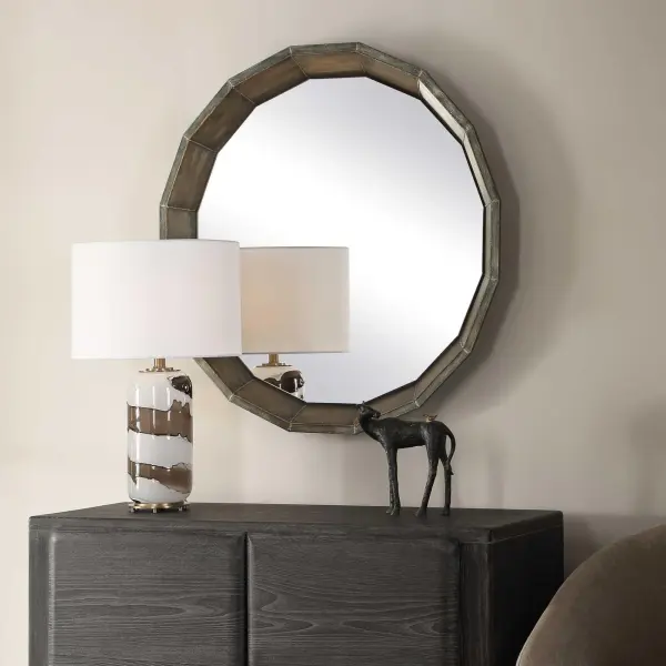 08319 Uttermost Neve Round Mirror In 5