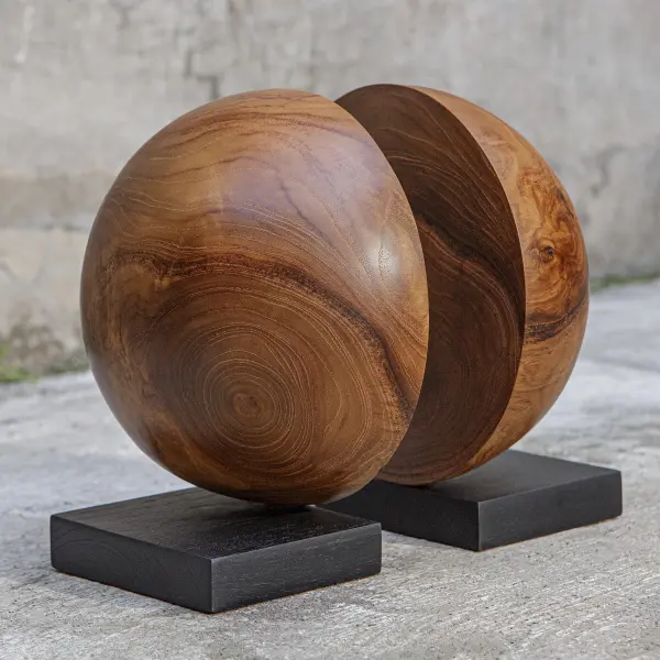 17128 Uttermost Teak And Noir Bookends (Set of 2)