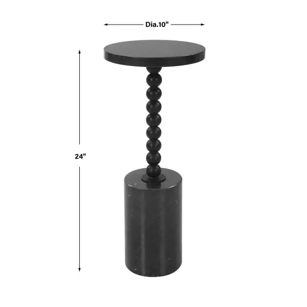 25238 Uttermost Bead Black Marble Drink Table 1