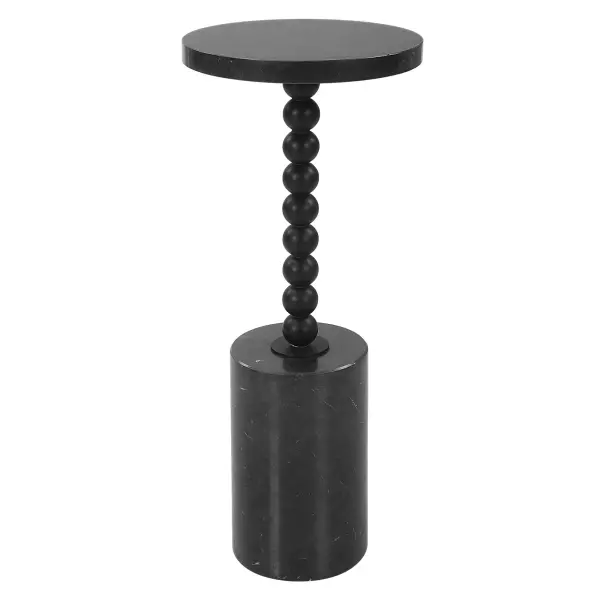 25238 Uttermost Bead Black Marble Drink Table