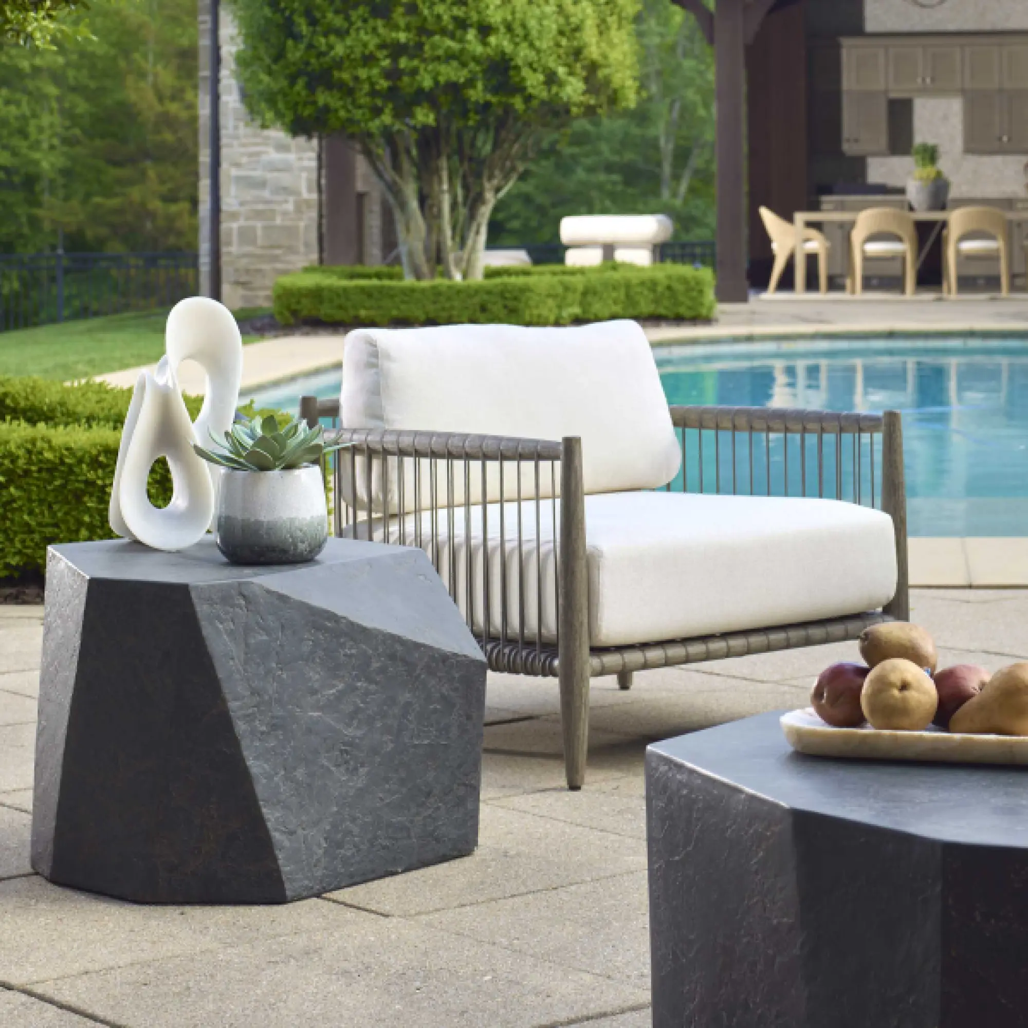 50144 Uttermost Parra Slate Outdoor Side Table