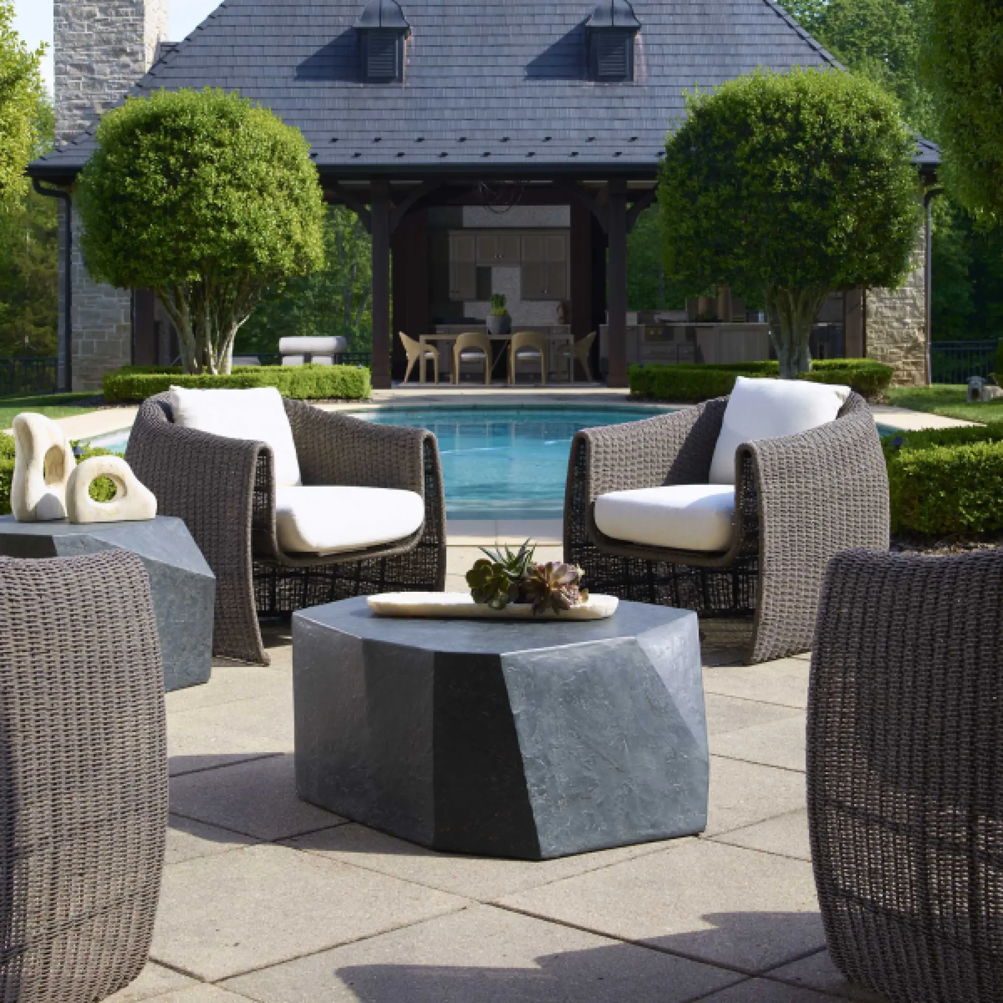 50145 Uttermost Parra Slate Outdoor Coffee Table
