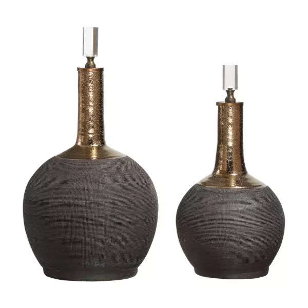 18923 Uttermost Arnav Matte Black Bottles S/2