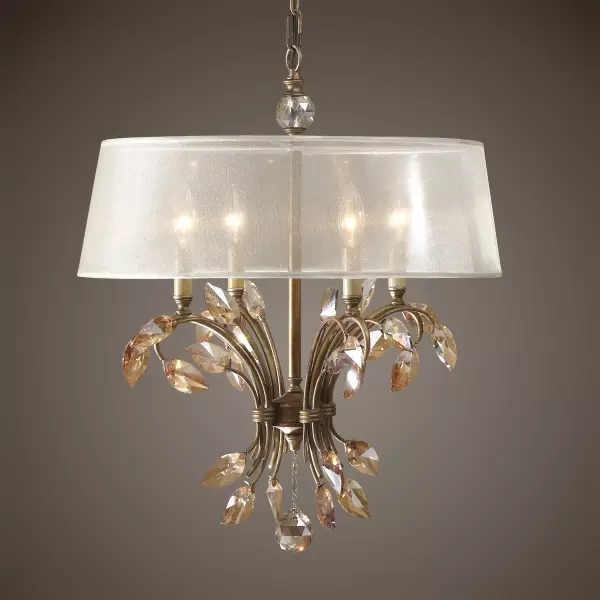 21245 Uttermost Alenya 4 Light Gold Metal Chandelier