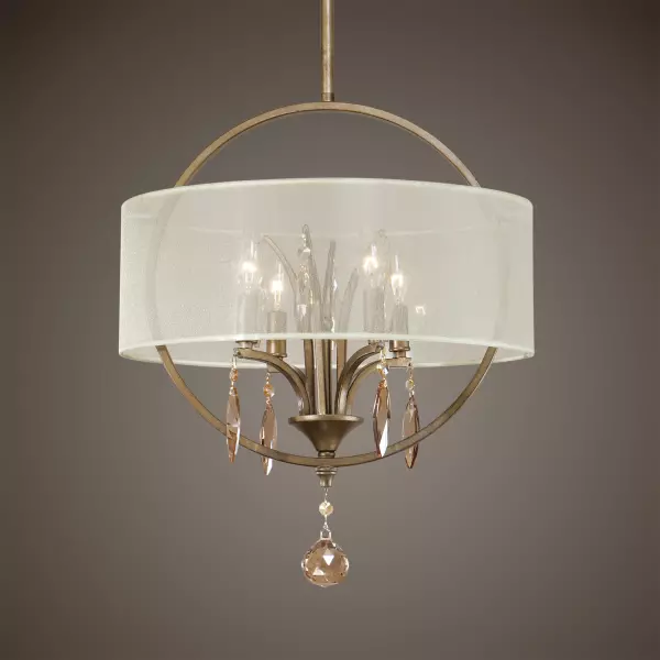 21962 Uttermost Alenya 4 Light Fabric Drum Pendant