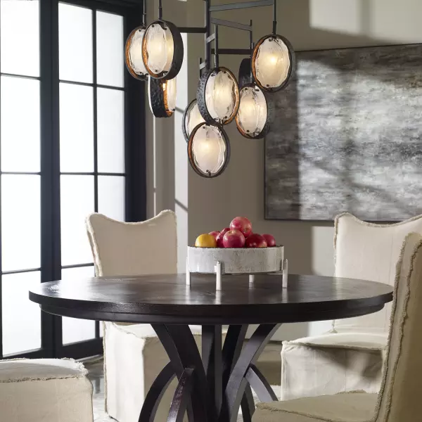 21317 Uttermost Maxin Dark Bronze 9 Light Chandelier