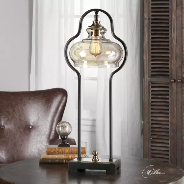 29259-1 Uttermost Cotulla Aged Black Desk Lamp