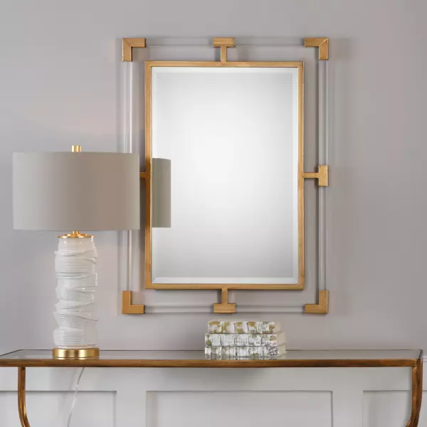 09124 Uttermost Balkan Modern Gold Wall Mirror