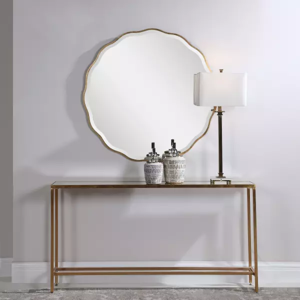09611 Uttermost Aneta Gold Round Mirror