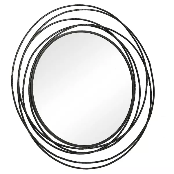 Uttermost 09704 Whirlwind Black Round Mirror 4