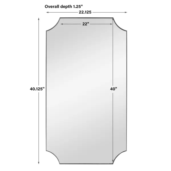 Uttermost 09709 Lennox Black Scalloped Corner Mirror 5