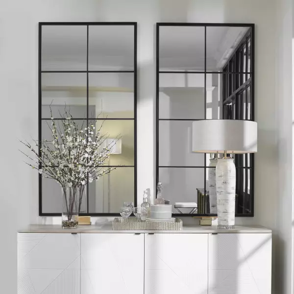 Uttermost 09732 Rousseau Iron Window Mirror 1
