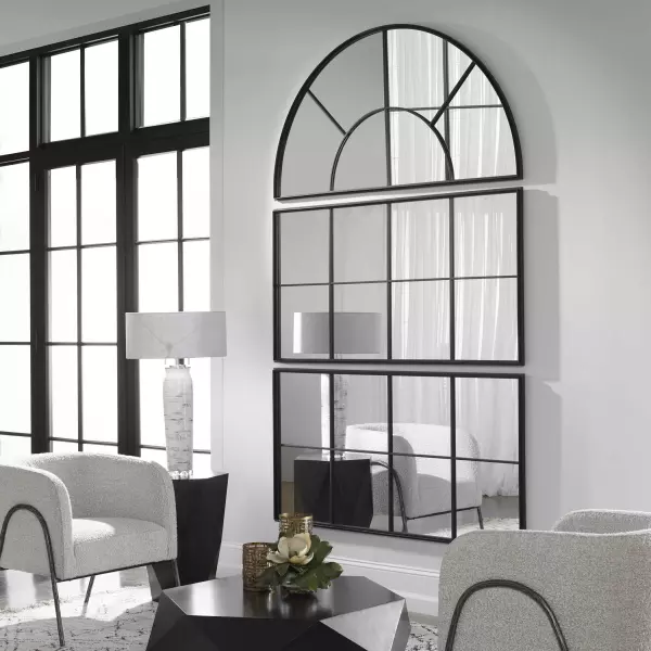 Uttermost 09733 Rousseau Iron Window Arch Mirror 1