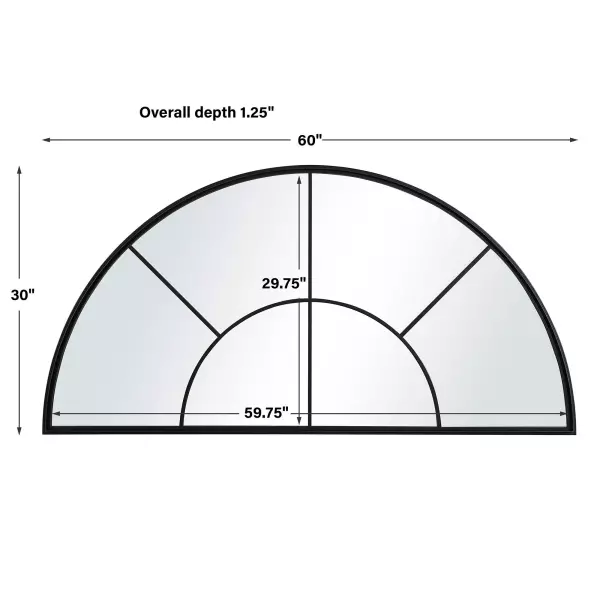 Uttermost 09733 Rousseau Iron Window Arch Mirror 7