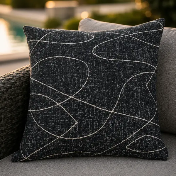 64063 Uttermost Loopy Loop Outdoor Onyx Pillow