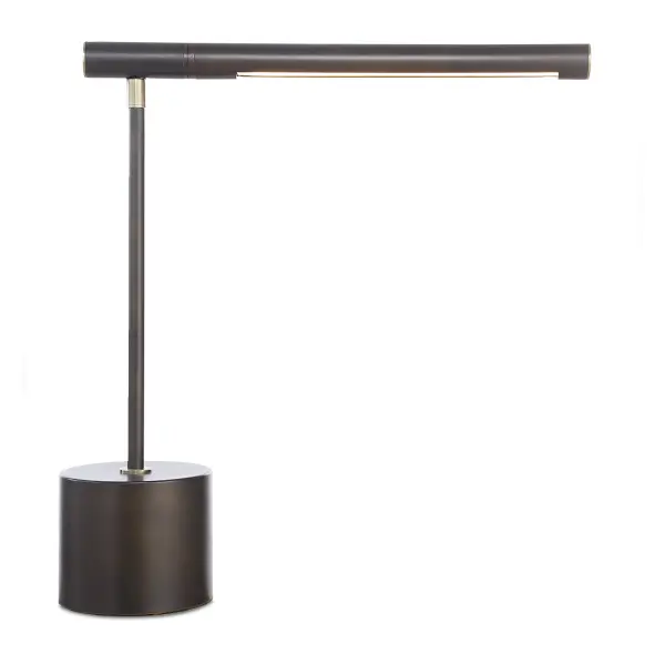 W26161-1 Dark Bronze Desk Lamp with Brass Accents and Rotating Arm by ID Inspo