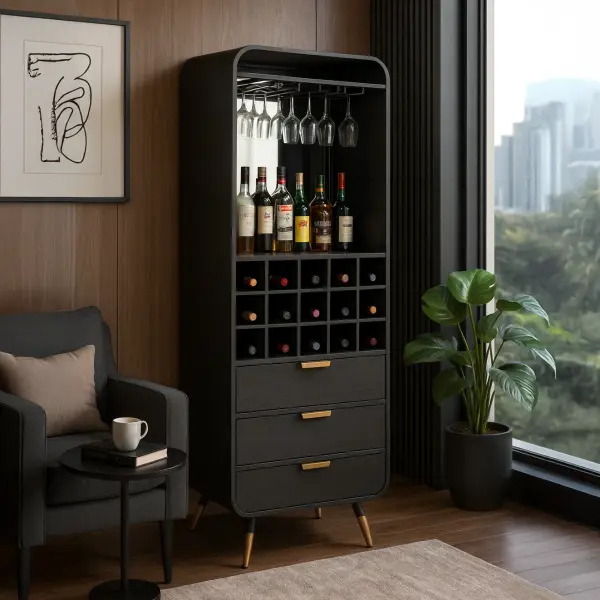 110731 Zuo Magara Bar Cabinet Black